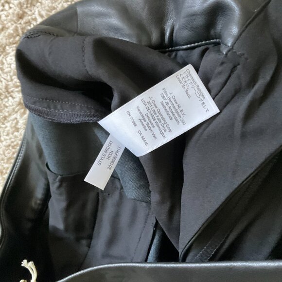 j.crew kate straight-leg pant in faux leather. size: 12. color: black - Picture 6 of 10